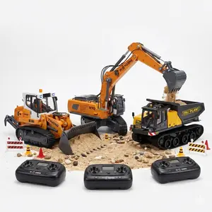 【Hot Deal! 】1/50 scale model! Remote-controlled engineering vehicle, trapezoidal spiral transmission device, collector's model, with working sound effects,  suitable for children and adults, and also a birthday and Christmas gift.