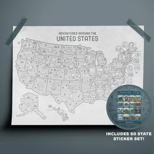 USA Travel Map - Sticker Map