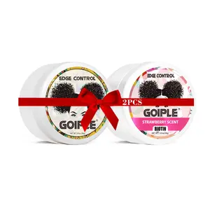 2pcs 30g Edge Control Wax for Women - Strong Hold, Non-Greasy, Smooth Edges, Sweet Strawberry and Pineapple Scents Soft Gel Haircare Organic Curls
