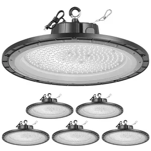 【DealsForYouDays】VEVOR 6 Pack LED High Bay Lights, 5000K 150W 21000LM Super Bright UFO LED Warehouse Shop Lights, IP65 Waterproof, 100-277V Wide Voltage for Warehouse Workshop Factory Gym Garage Barn, Black