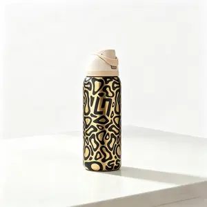 Owala 32oz Luxury Leopard Pattern Vacuum Water Bottle Keeps Drinks Cold All Day Portable Insulated Stainless Steel Tumbler Mug with Lid