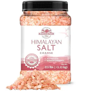LA SALT CO Kashmir 2.5 Lbs Pink Himalayan Salt Jar, Coarse | 100% Pure, Food Grade with 84 Trace Minerals | Kosher Certified, Vegan, Non-GMO, & Cruelty-Free (Jar Style May Vary)