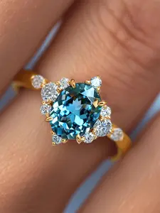 1 PC Gorgeous Cubic Zirconia Multi Cut Cluster Ring For Women For Valentine's Day Gift Wedding Anniversary Party Jewelry