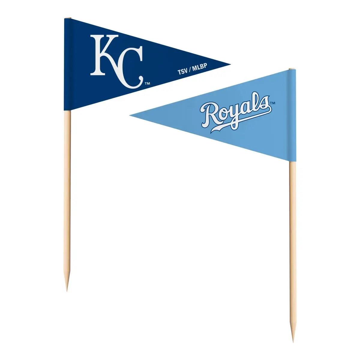 The Sports Vault  Kansas City Royals Toothpick Flags - Pack of 36, Official License, Team Logo, Mini Flag, Official Lic.