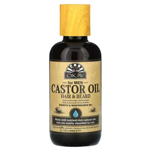 Okay Pure Naturals For Men, Castor Oil, Hair & Beard, 4 oz (118 ml)