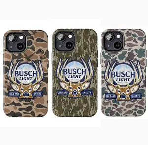 Busch Light Camo Tough Phone Case, Deer Hunting Camo Cover, Ol School