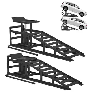 Heavy Duty 5 Ton Car Ramps - Low Profile Hydraulic Lift - Ideal for Oil Changes & Maintenance - High Capacity Service Ramp for Vehicles