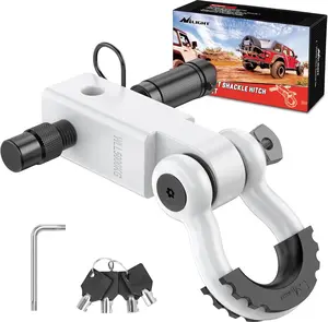 Nilight Anti-Theft Shackle Hitch Receiver 2Inch 45000 LBs Breaking Strength 3/4" Anti-Theft D Ring Shackle 5/8" Trailer Hitch Lock Pin Heavy Duty Solid Towing Kit for Trucks Off Road (White) Boating Accessories Boat Fenders