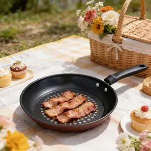 1 piece of multi-functional non-stick cast iron pan with a granite coating - dishwasher safe, smokeless, suitable for sticky foods, durable structure, ideal for home cooking