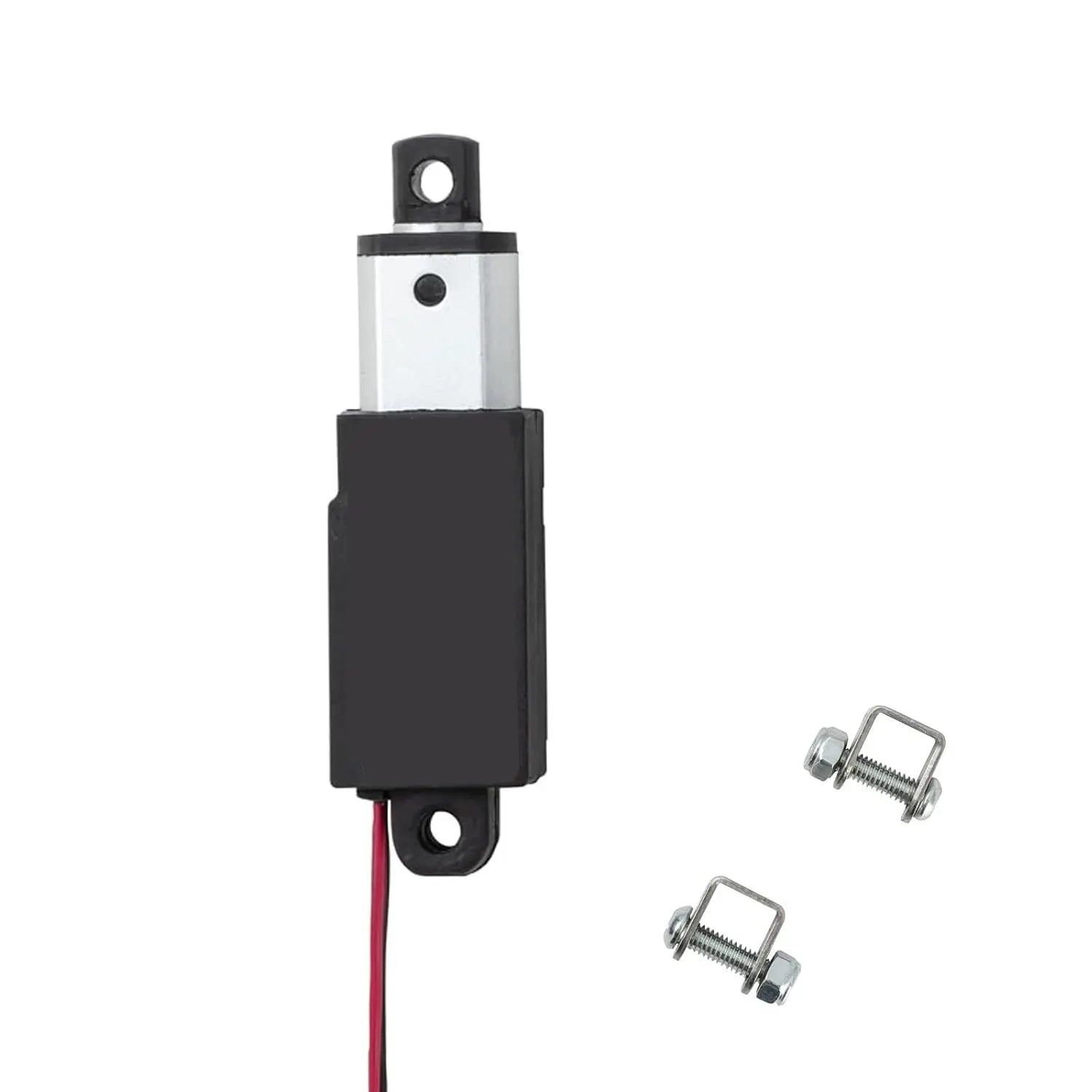 JQDML 12V Mini Linear Actuator 0.4 Inch Stroke, 42lbs/188N, IP54 Waterproof | 0.2 in/s Speed, Electric Micro Actuator, with Mounting Brackets, Weight 0.082lbs, for Cabinets, Robotics, Home Automation