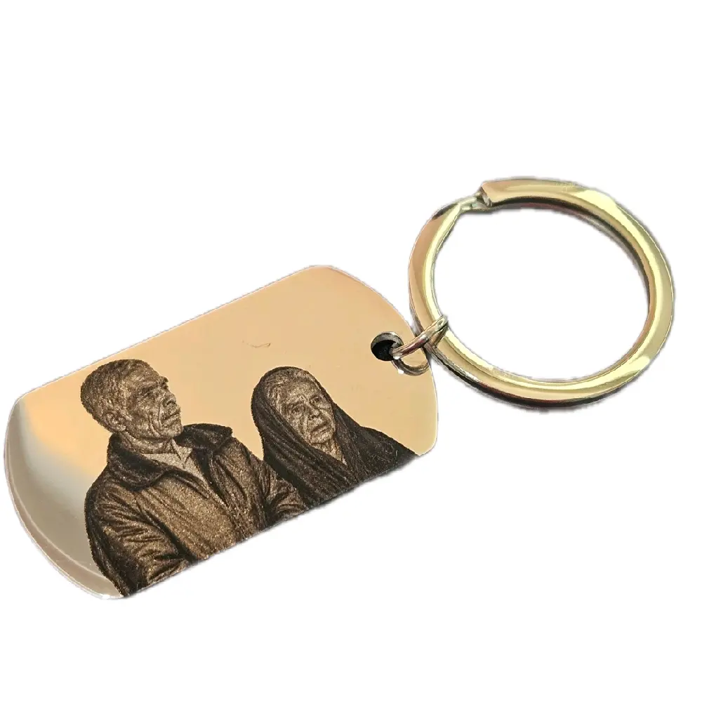 Custom Personalized Portrait Keychain, Customizable Photo Keychain for Gift