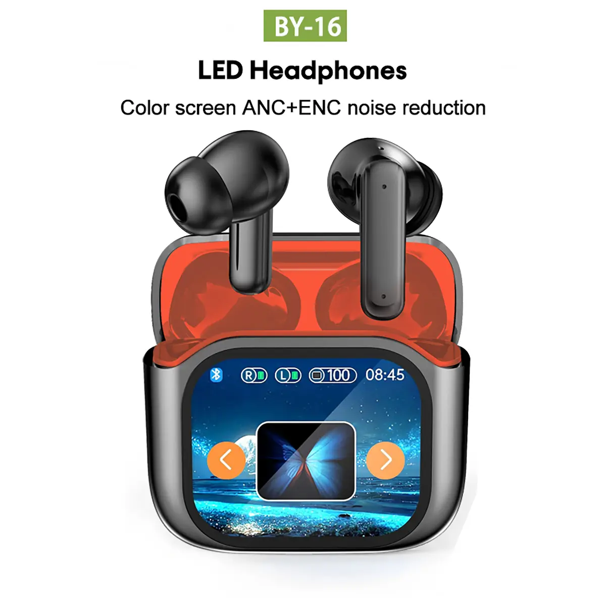 Keai BY16 Bluetooth 5.4 Wireless In-Ear Earbuds, High Fidelity Audio Headset with LED Touch Display, Waterproof Design, Built-in Microphone, Volume Control, Phone Call Function for Office, Sports Use, Earbud, Electronic