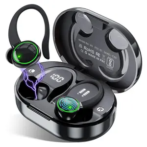 EDYELL V5 Open Ear Wireless Earbuds Bluetooth 5.3, IPX7 Waterproof Sports Headphones with Mic for Clear Calls | Comfortable Secure Fit for Running, Work, Travel, Gaming | Sweatproof Lightweight