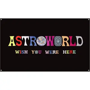 60in x 40in tapestry Astroworld Logo Flag, Black,  Feet, All Seasons, Unisex, Indoor/Outdoor, Music Festival, Foldable, Tear Resistant, 35.43" x 59.06"funny tapestry poster  home decor banner wall art bedroom accessories hanging gift
