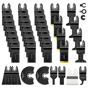 40pcs Oscillating Saw Blades Set, Premium Multitool Kit for Cutting Wood & Metals, Durable Replacement Blade for Most Power Tools, Replaceable Blades, Interchangeable Blades, Tool Accessories