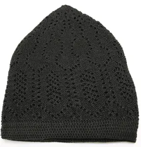 Islamic Men's Knit Kufi Cap - Black