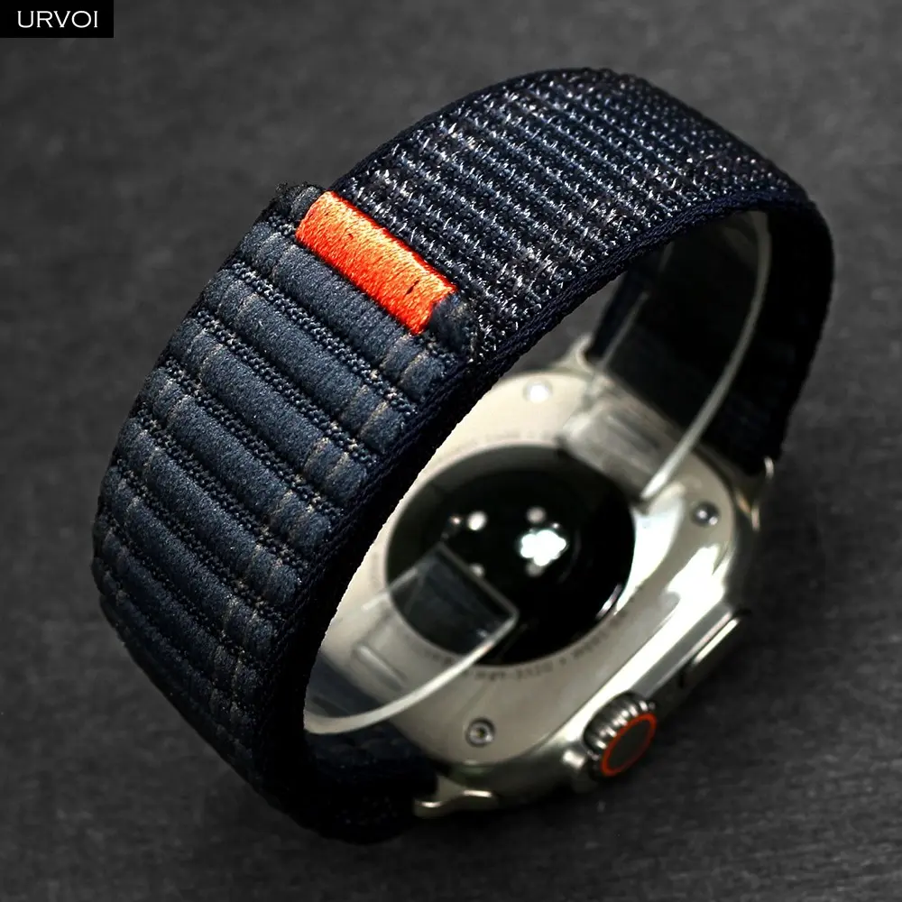 URVOI Band for Apple Watch Ultra 3 2 1 Series 11 10 9 8765 SE Wave Sport loop nylon smartwatch strap wristband for iWatch hook and loop fastener Accessories Smartwatch Replacement Straps