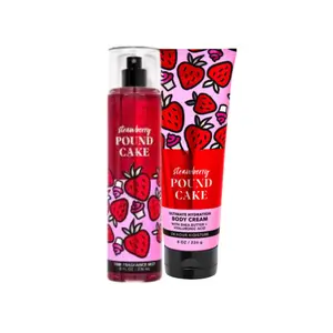 Strawberry Pound Cake Women's Fragrance Body Mist & Cream Bundle - Sweet Inviting Scent for Daily Use & Gift Giving