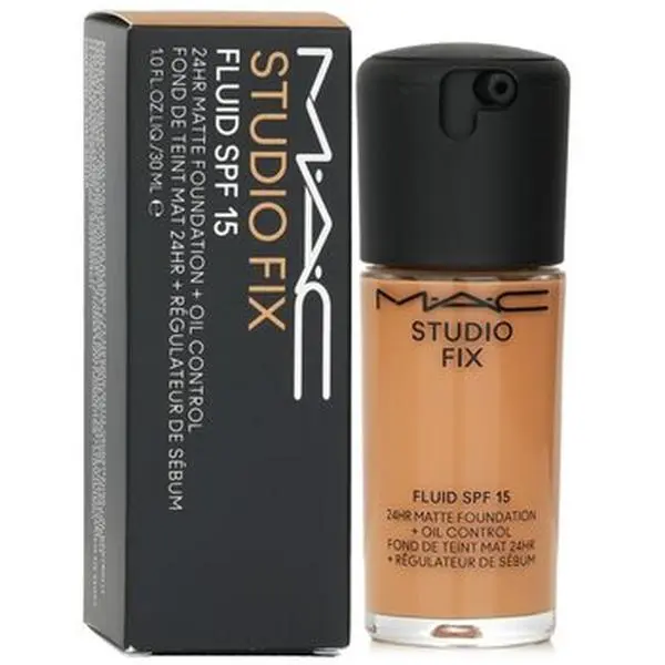 MAC Studio Fix Fluid Foundation Cosmetic - SPF 15, #NC42, Hydrating, Moisturizing, Full Coverage Makeup, 30ml/1oz