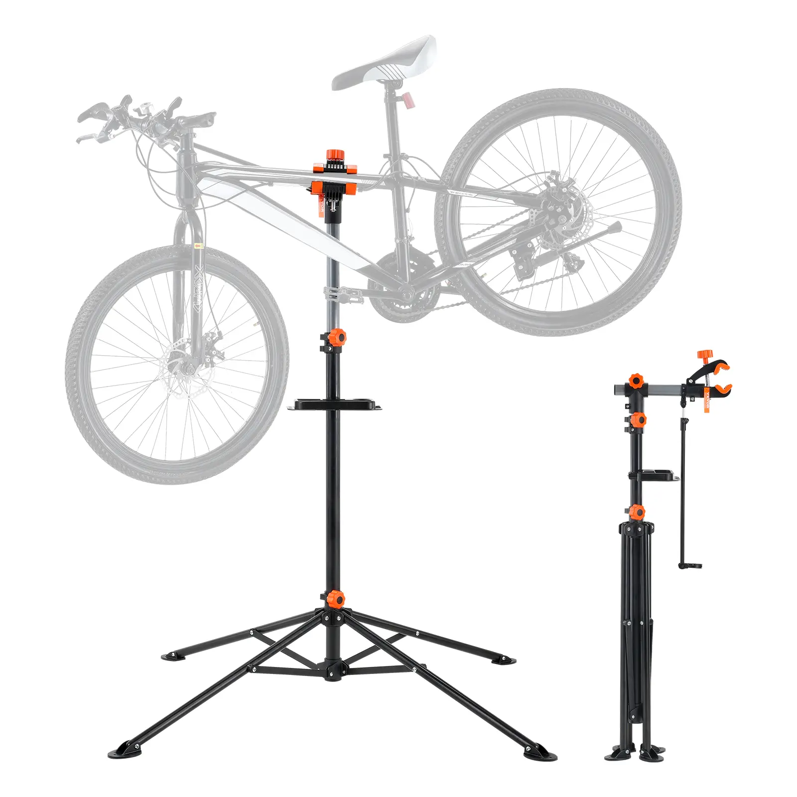 【summerfinds】VEVOR Bike Repair Stand, 80 lbs Heavy-duty Steel Bicycle Repair Stand, Adjustable Height Bike Maintenance Workstand with Magnetic Tool Tray Telescopic Arm, Foldable Bike Work Stand for Home, Shops