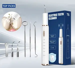 Tartar Remover Electric Tooth Cleaner Electric Dental Scaler  5 Modes Rechargeable Dental Care Kit (Includes Dental Tools) Pet-Safe Detachable and Adjustable