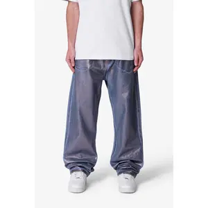 mnml Ultra Baggy Chrome Sprayed Denim - Blue/Silver