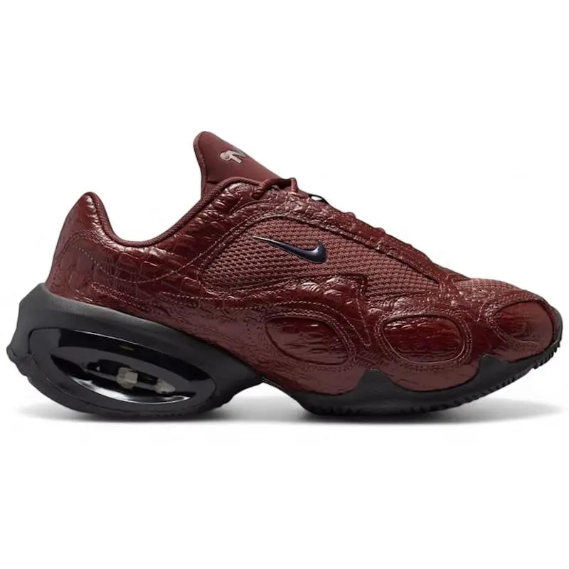 Nike Air Max Muse SE Croc Skin Pack Burgundy Crush Women's Sneakers – Premium Lifestyle Shoes Featuring Croc Skin Inspired Texture, Elevated Platform Design, Air Cushioning Technology, Stylish Burgundy Crush Colorway, Comfortable Fit, Durable Construction