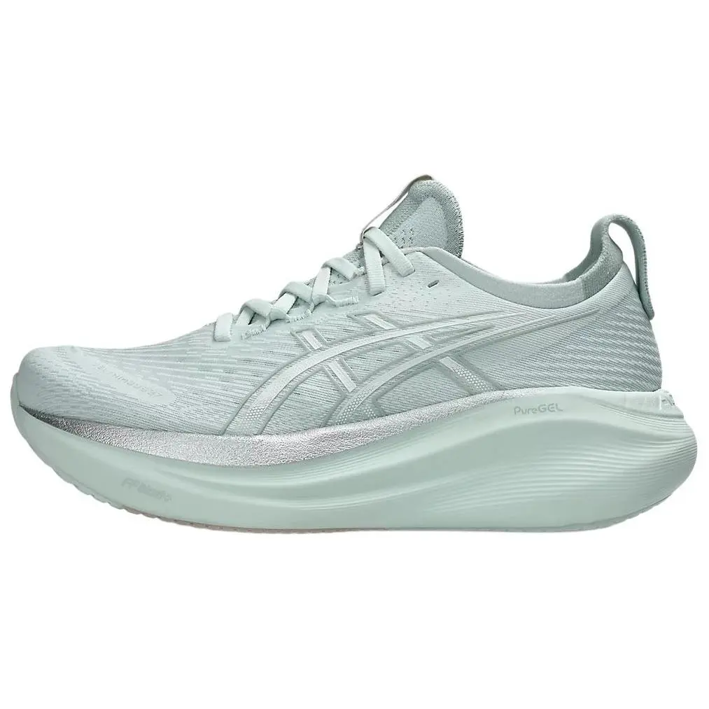 ASICS GEL Nimbus 27 Pure Aqua White Versatile Comfort Low Top Running Shoes Blue Women's 1012B753-300