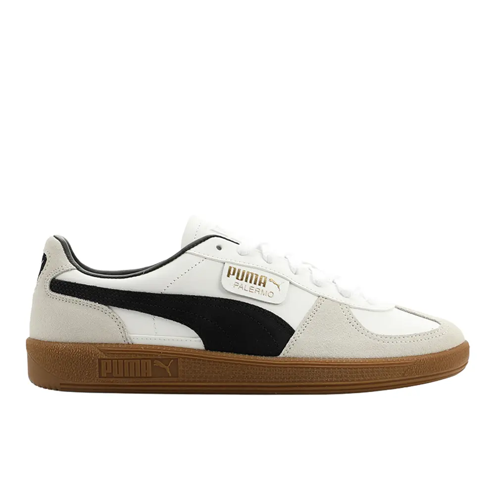 PUMA Womens Palermo Leather Lace Up Sneakers Shoes Casual - White