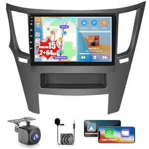 9-Inch Touchscreen Car Radio Car Audio for Subaru Legacy Outback 2010-2014, Android 15 2+64G Stereo with Wireless CarPlay, Android Auto, Handsfree Bluetooth, WiFi Navigation, FM/RDS, EQ, 26UI, AHD Backup Camera, Wireless Sync, Father's Day Gift