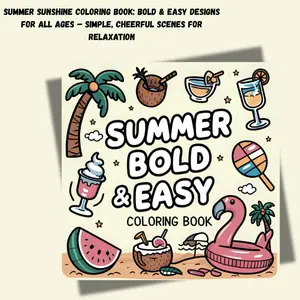 Summer Sunshine Coloring Book: Bold & Easy Designs for All Ages – Simple, Cheerful Scenes for Relaxation
