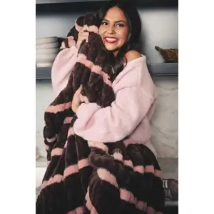 Hugs Chocolate Stripe Blanket