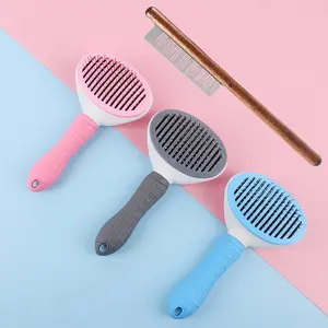 Cat Brush for Shedding Grooming Tool for Long & Short Haired Cats Kittens Dogs & Rabbits One Click Hair Removal & Massage Brush Effectively Removes Loose Fur for Indoor Pets Self-Cleaning Deshedding Versatile