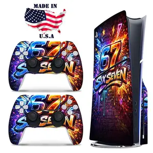 PS5 67 Neon Graffiti Console & Controller Vinyl Skin Wrap Set