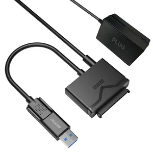 BENFEI SATA to USB 3.0 Cable, SATA III Hard Drive Adapter Compatible for 2.5 3.5 Inch HDD/SSD Hard Drive Disk with 12V/2A Power Adapter, Support UASP