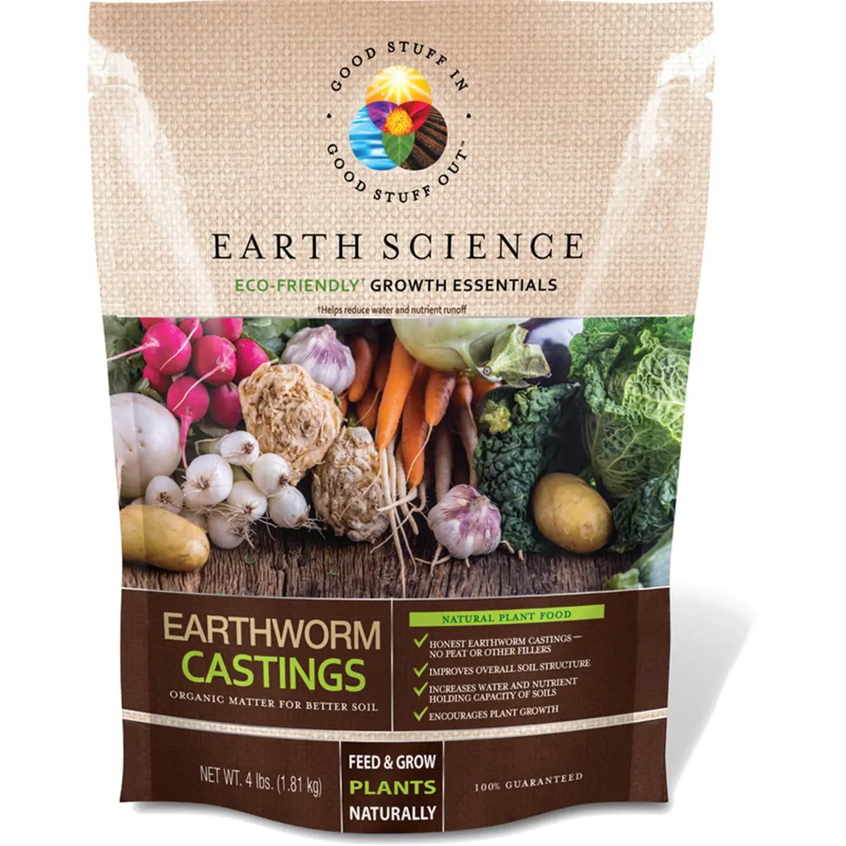 Earth Science Organic Worm Castings, 4 lbs Soil Enhancer, Nutrient Rich, Non-Burning, Odorless, Increases Microbial Activity, Vegetable Garden Fertilizer & Plant Food (Home Improvement & Garden Supplies)