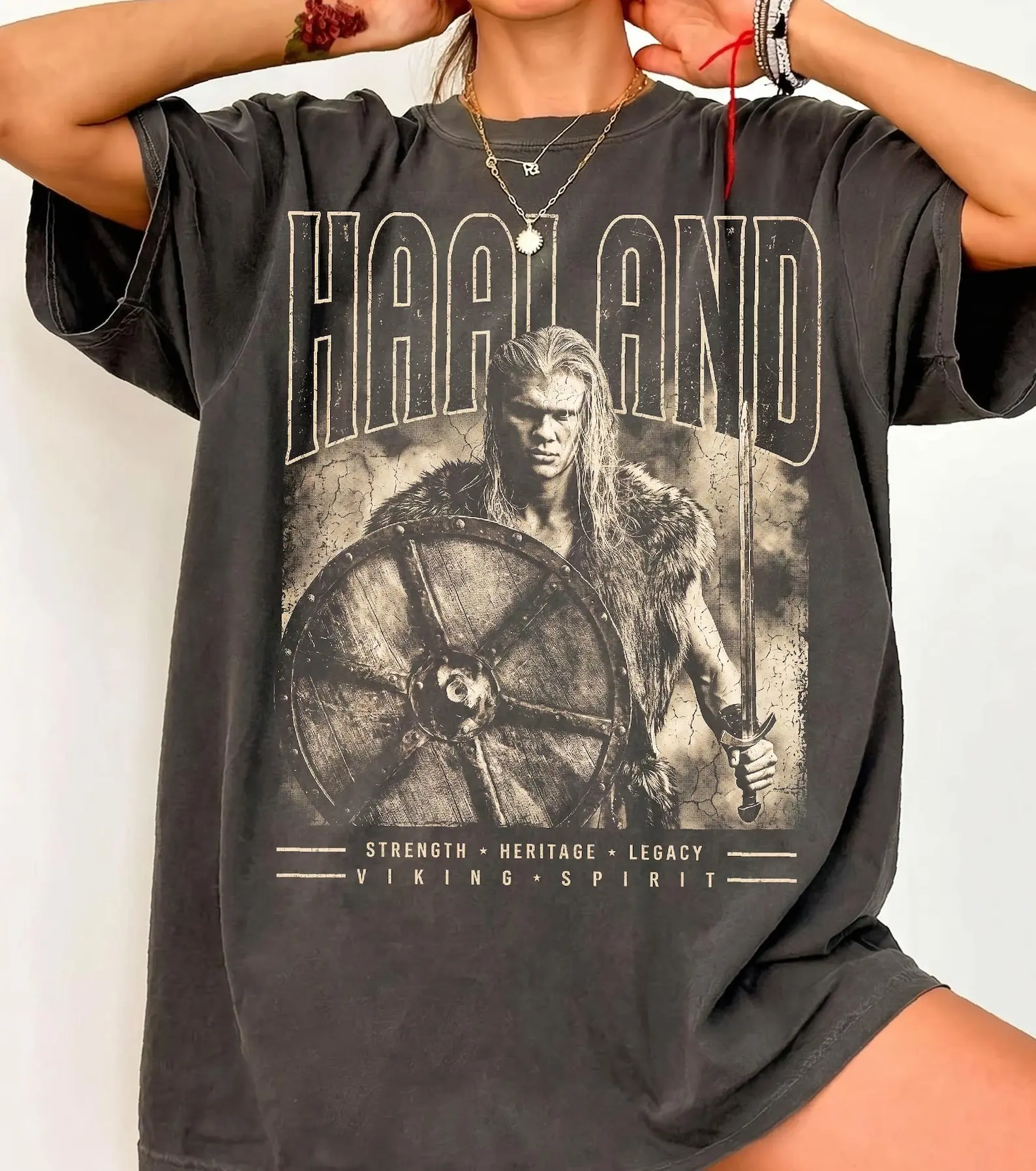 Comfort Colors Vintage 90s Haaland Vikings Shirt,Erling Haaland T-Shirt