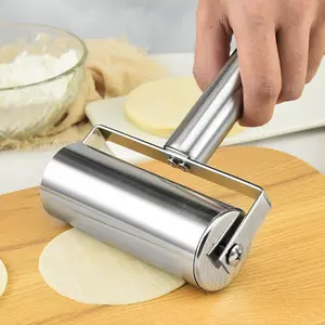 Stainless Steel Rolling Pin, 1 Count Smooth Manual Dough Roller For Baking, Kitchen Baking Utensils, Baking Tools