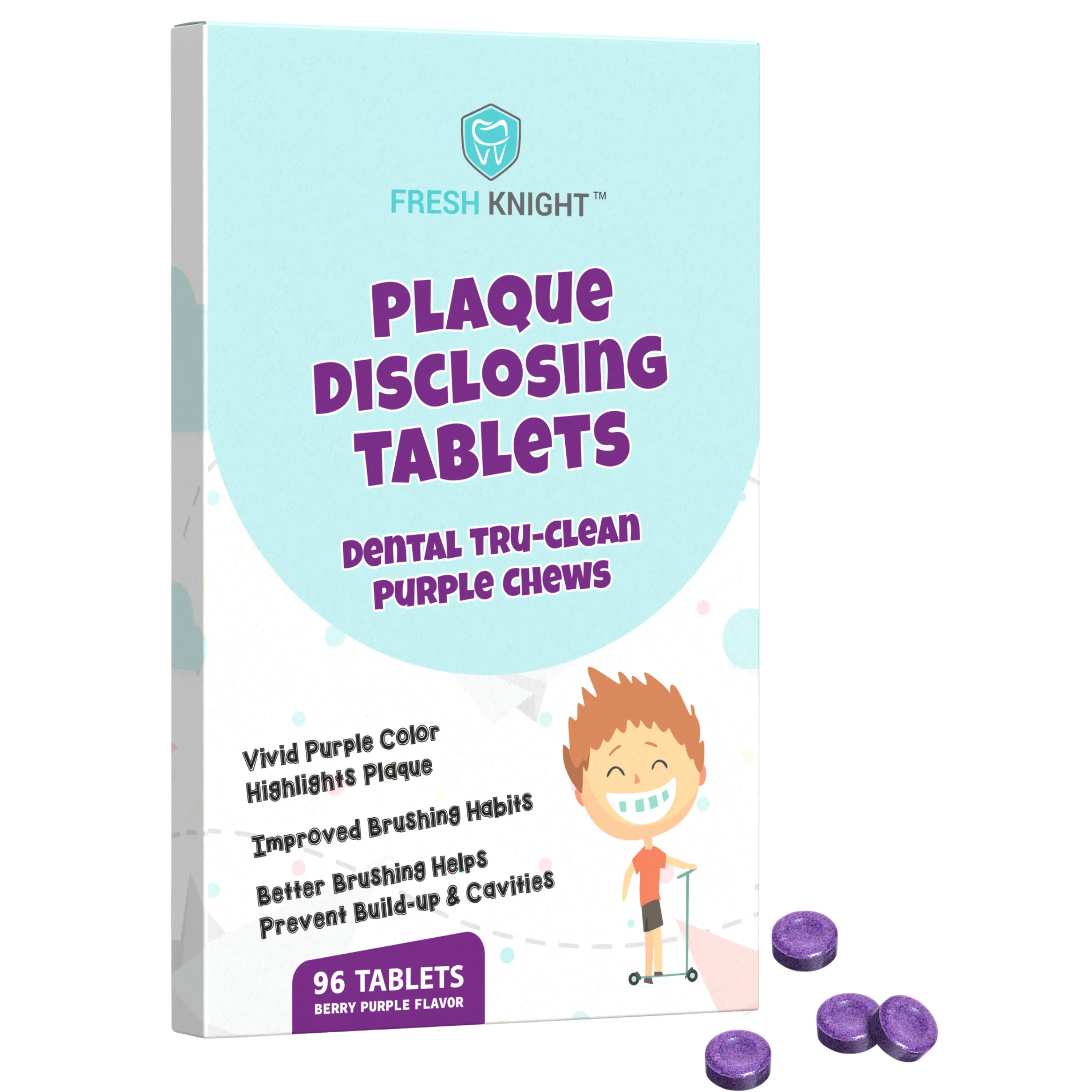 Tru-clean Purple Chews, Plaque Disclosing Tablets- 96 pack