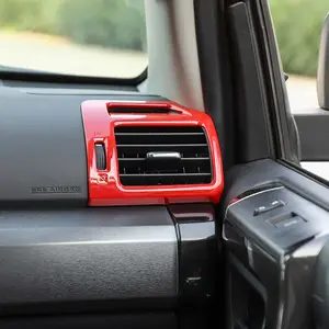 Toyota 4Runner Center Console Side Air Vent Outlet Trim - Red Carbon Fiber Matte Black ABS Material Auto Interior Accessories for 2010-2023 Models