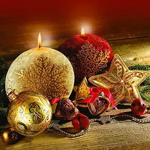 Christmas Napkins Candle Decorative Xmas Paper Decoupage Napkin #2065