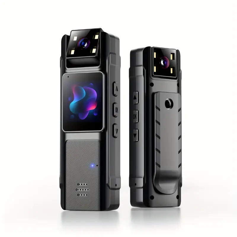 Compact Portable Digital Body Camera - 1080P Recording, 180° Adjustable Rotating Lens, 130° Wide Angle, Night Vision, Mini Cam Security Cameras & Systems, Adjustable Tools and Gadgets, Cool Mini Outdoor & Work Gadget (No Memory Card)