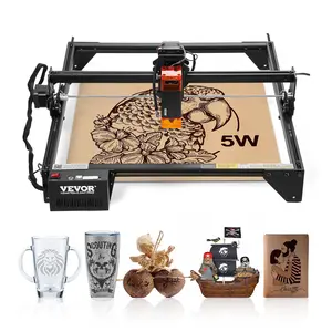 【Summervibes】VEVOR Laser Engraver,  , 5W Output, Laser Engraving Cutter Machine, 14.9 x 15.7 in/38 x 40 cm Working Area, 10000 mm/min Movement Speed, Compressed Spot with Eye Protection, for Wood, Certain Metal