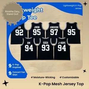 2026 Tour-Inspired K-Pop Mesh Jersey – Lightweight Sleeveless Shirt for Music Fans & Concert Wear Breathable Moisture-Wicking Fabric Customizable Name & Number Unisex Fit S–5XL