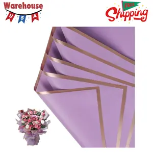 20 Sheet Flower Wrapping Paper (Light purple)