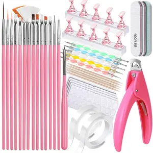 Mother's Day Gift Nail Art Tools, Tools For Nail Art, Press On Design Tools, Art Kit With Brush, Tools, Stand, Cutters For Tips, Acrylic Clippers