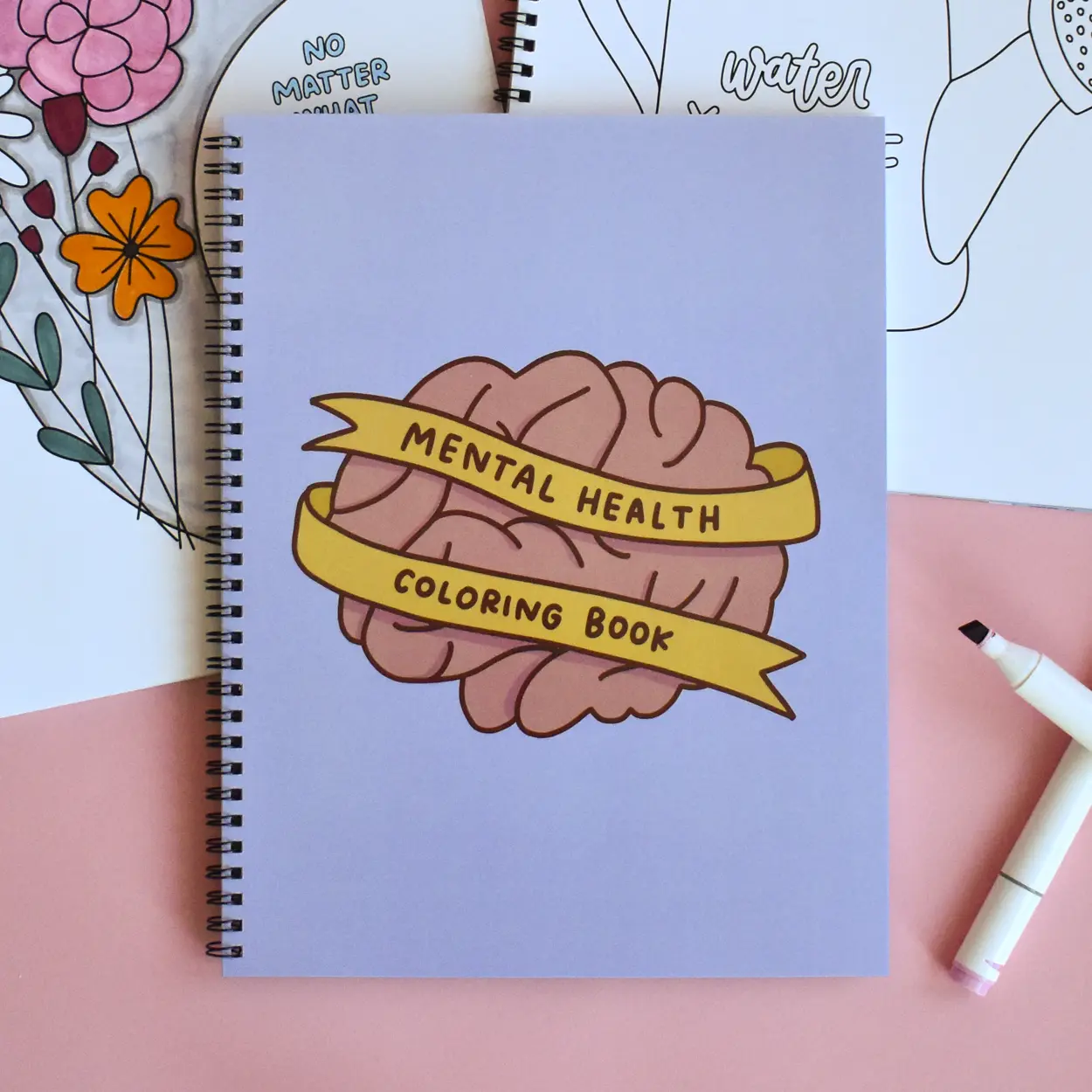 Mental Health Coloring Book For Adults - Unique Mental Health Gift - Coloring Pages For Anxiety and Stress Relief - Simple Coloring Sheets - Right- or Left-Handed - 8.5x11 inches