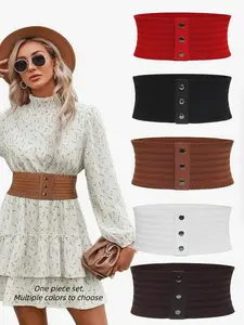 Elegant Women's Elastic Waist Belt, Bohemian Style Wide Waist Wrap, Fashionable Versatile Design, Available in Multiple Colors, Boho Style Belt