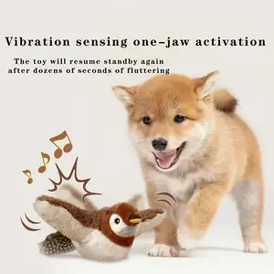 Realistic Flying Bird Cat Toy, Electric Rechargeable Interactive Sound Toy, Plush Flying Bird Pet Toy for Cats