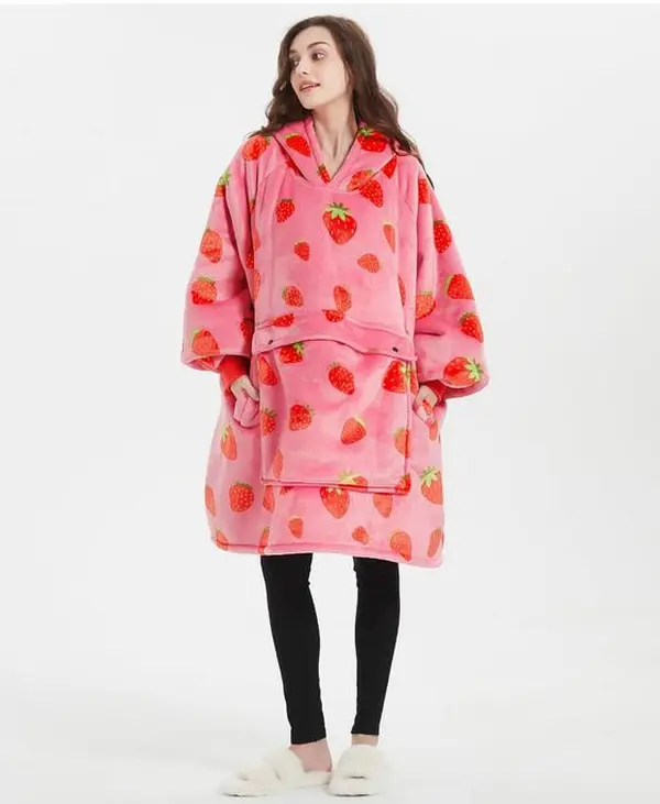 KFUBUO Wearable Blanket Hoodie for Adults Sherpa All Patterns Oversized Sweatshirt Blanket Pullover with Pockets for Women Springtok Womenswear Warm Gift blankets